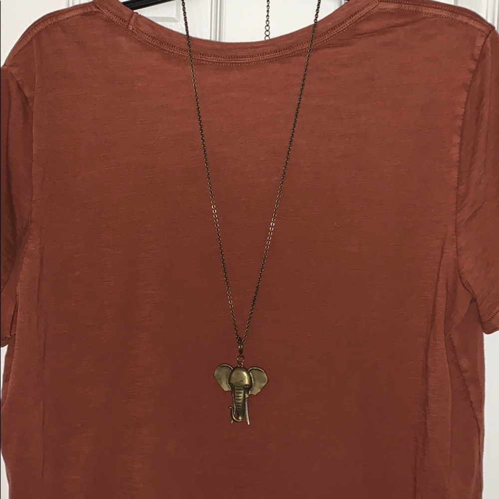 Long Elephant Pendant Necklace